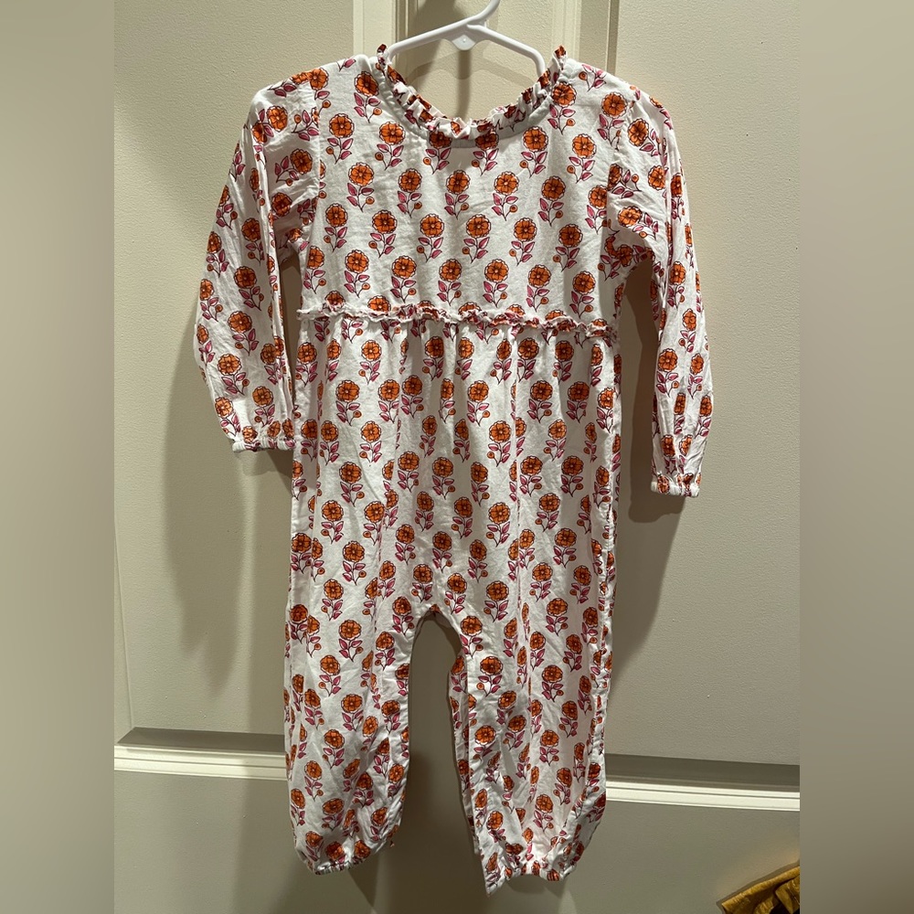 Almirah orange and pink floral romper. Size 18-24 month